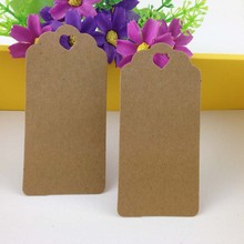 400PCS/Lot 9.5*4.5cm Kraft Paper Gift Hang Tags Retangle Scalloped With Heart-shaped Hole Price Tag Label Accept Custom Logo 2024 - buy cheap