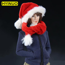1/6 Scale Christmas Hat Woman Christmas Female Hat Scarf Red Scarf Playing Toy for 12" Action Figure Body Doll Toys Accessory 2024 - buy cheap