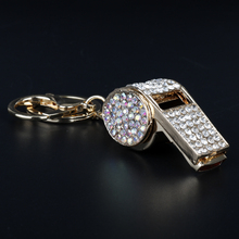 dongsheng Fashion Whistle Keychain Crystal Key Rings For Women Alloy Rhinestone HandBag Key Chain Car Key Holder llaveros mujer 2024 - buy cheap