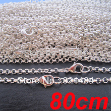 100pcs 80cm 2mm Bright Silver Plated Rolo Chain Necklace For Pendant Jewelry Findings DIY Accessories 2024 - buy cheap