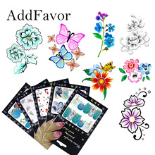 Addfavor 4 шт. наклейки для ногтей Переводные цветы наклейки для ногтей тату наклейки для ногтей декоративные насадки инструменты для маникюра 2024 - купить недорого