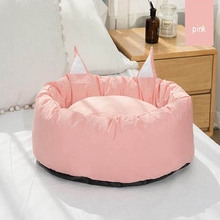 Pet Dog Bed For Small Medium Large Dogs Cute Dog House Mat Sofa Bench Cat Ears Puppy Kitten Kennel Chihuahua Bed Round Cushion 2024 - buy cheap