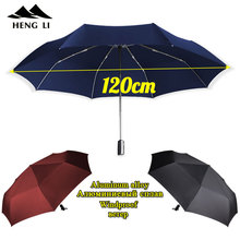 Paraguas plegable para hombre y mujer, sombrilla de doble capa resistente a la lluvia, al sol y al viento, accesorio automático de alta calidad ideal para regalo de negocios y Golf, 120cm 2024 - compra barato