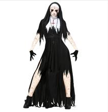 Traje de freira terrível feminino halloween cosplay fantasia vestido cemitério zumbi vampiro bruxa traje 2024 - compre barato