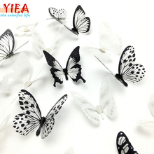 Хрустальные 3D бабочки 18 шт., DIY домашний декор, настенные наклейки для детской комнаты, рождественские вечерние украшения, кухонные наклейки на холодильник 2024 - купить недорого