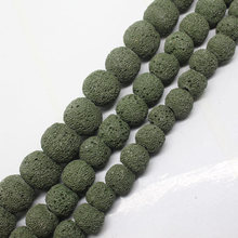 Мини. Заказ 7 $! 10,12,14 мм зеленые вулканические камни, круглые бусины, нитка 15 дюймов 2024 - купить недорого