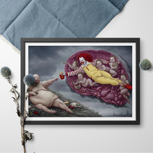 Wall Art The Creation of Adam Parodies Mcdonalds love  Art Print Canvas Painting For Home Decoration Wall Pictures Unframed 2024 - buy cheap