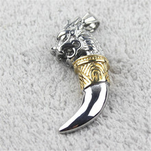 Men's 316L Stainless Steel Silver color Gold color Dragon Tooth Pendant 2024 - buy cheap