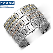 18 19 20 21 mm  Full Stainless Steel Solid Watchband For High-grade Wristwatch Butterfly Buckle Bracelet Watches Accessories 2024 - buy cheap