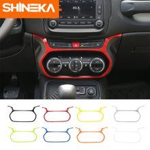 Наклейки SHINEKA ABS для салона автомобиля, приборной панели, кнопки кондиционера, переключателя, украшения рамы, накладки, наклейки для Jeep Renegade 2015 -2018 2024 - купить недорого
