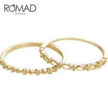 ROMAD 2 unids/set ronda delgada Slim Color oro anillo conjunto de anillos para nudillos Pequeño anillo para dedo simple joyería de anillo para la fiesta de las mujeres R4 2024 - compra barato