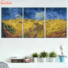 ShineHome-3pcs Canvas Prints Van Gogh Oil Painting Modular Landscape Artwork Wall Art Picture Poster Mass Effect for Living Room 2024 - buy cheap