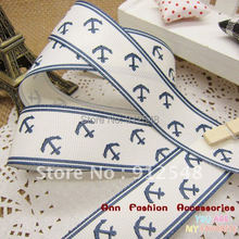 freeshipping,1" navy style Anchors ribbon,grosgrain printed ribbon 10yards/lot blue,ss002 2024 - buy cheap