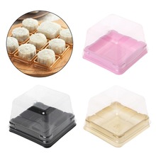 50g Square Moon Cake Trays Mooncake Packaging Box Container Holder With Covers Plastic Moon Cake Boxes 50 Sets 2024 - buy cheap