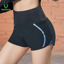 Vansydical Women Yoga Tights Shorts High Waist Yoga Shorts Gym Running Leggings Fitness Tights Workout Jogging Shorts With Liner 2024 - buy cheap