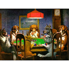 5D Diamond Embroidery Sale picture of rhinestones Mosaic Full Square / Round Diamond Painting "Dogs Play Poker" Decoration FG403 2024 - buy cheap