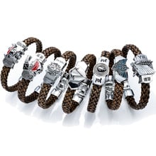 Pulseira de anime 16 estilos, bracelete artesanal de jogo tokyo ghoul, uma peça, attack on titan, suporte para cosplay, presente 2024 - compre barato