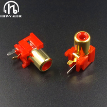 Conector RCA chapado en oro AV-8.4-5, PCB de soldadura de 90 grados para decodificador DAC, conector Coaxial 2024 - compra barato