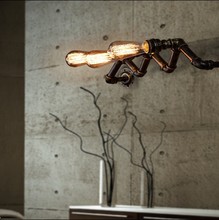 Лофт стиль металлическая водопроводная труба лампа Эдисона Настенный бра промышленные винтажные Настенные светильники для домашнего внутреннего освещения Lampara 2024 - купить недорого