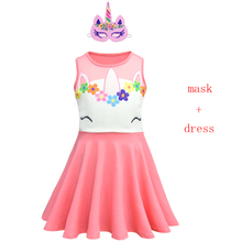 Vestido de Unicornio con tutú para niña, 100% algodón, vestido de princesa, trajes de fiesta para boda, Unicornio 2024 - compra barato