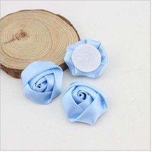 Diy 200Pcs/Lot 3.5cm Sky Blue  Flowers Handmade  Satin Rose Ribbon Flowers DIY For Make Wedding Bouquet Flower AccessoriesViolet 2024 - buy cheap