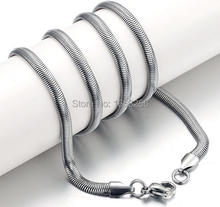 Lot 10pcs in bulk New Fashion Jewelry Stainless steel Flat Snake chain Link Necklace Unisex Men 6mm 21.6'' 2024 - buy cheap