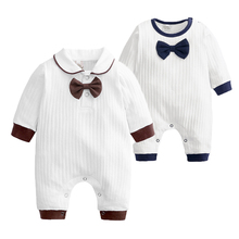 New Fashion Newborn Baby Rompers doll collar Long Sleeve bow tie Baby Boy Girl Clothes Cotton Sleepwear Baby Rompers ppy394 2024 - buy cheap