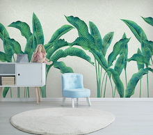 Papel tapiz decorativo pintado a mano, acuarela, hojas de vegetación, Fondo de pared 2024 - compra barato