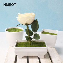 Succulent Plants White Round Plastic Flower Pot Plants Vase Simple Moderm Flowerpot With Foam Floral Arangement Accessories 2024 - buy cheap
