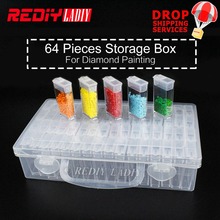 64PCS Box New Diamond Embroidery Tool Diamond Painting Beaded Crafts Transparent Plastic Storage Box Jewelry Drill Storage Box 2024 - buy cheap