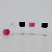 Mini viales de cristal transparentes con cuello de tornillo, con tapas de plástico, botellas de vidrio para muestras, envases para uso cosmético, 100x1ML 2024 - compra barato