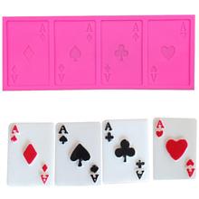 High quality Poker four paintings chocolate Party cake decorating tools DIY baking cooking fondant silicone mold T0196 2024 - buy cheap
