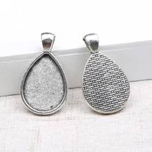 reidgaller 10pcs fit 18x25mm teardrop cabochon setting antique silver pendant base diy jewelry trays for necklace 2024 - buy cheap