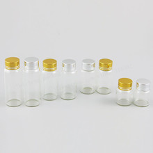 500 X 8ml 15ml 20ml 30ml Empty Refillable Sample Glass Vials Bottles Containers with Gold Silver Aluminium Cap 2024 - buy cheap
