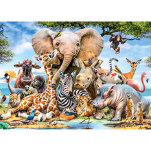 Nova pintura quadrada completa com diamantes 5d faça você mesmo elefante animal africano rinoceros ponto cruz imitação de diamante mosaico arte decoração de casa 2024 - compre barato