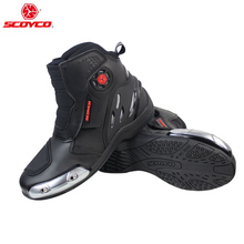 Scoyco Motorcycle Boots Botas Moto Microfiber Leather Motocross Off-Road  Racing Boots Motorbike Riding Shoes Men Moto Boots
