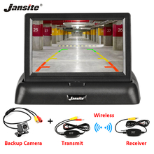 Jansite 4,3 "Складной автомобильный монитор TFT lcd дисплей камера s камера заднего вида парковочная система для автомобиля заднего вида NTSC PAL 2024 - купить недорого
