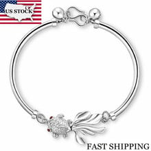 US STOCK Uloveido 15% de descuento encantos oro pez plata Pulsera de mujer Zirconia cúbica pulseras de cristal joyería para mejor amigo S073 2024 - compra barato