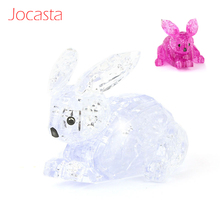 Quebra-cabeça de cristal 3d em forma de coelho, brinquedo diy educacional para crianças em formato de coelho 2024 - compre barato
