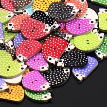 Hot Selling ! 50Pcs Animal Sewing Wooden Buttons Hedgehog 2 Holes DIY Craft Scrapbooking Colorful 75K9 2024 - buy cheap