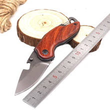 Survival multi-function Folding Knife Outdoor Mini Tactical Knife 440 Steel wooden handle EDC tool Camping Hunting Pocket Knives 2024 - buy cheap