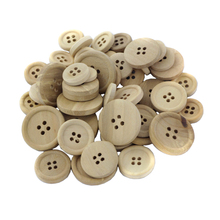 50pcs Mixed Size 4 Holes Wooden Buttons for Sewing Scrapbooking Dressmaking Garment Accessories DIY Crafts Supplies 2024 - buy cheap