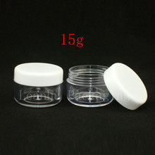 15g 100pc empty clear plastic cream jars with white cap skin care sample container 15ml transparent cosmetic bottles plastic pot 2024 - buy cheap