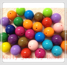 Venta al por mayor 50 unids/lote 20mm acrílico redondo Bubblegum Beads Favor acrílico grueso cuentas collar artesanía DIY cuentas para hacer joyería 2024 - compra barato