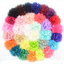 Yundfly 30pcs/lot 4" Chiffon Fabric Flowers with Gold Dot for Diy Headband Clips Kids Girls Headwear Handmade Hair Accessories 2024 - buy cheap