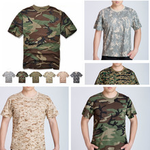 Man  Camouflage T-shirt Men Cotton Army Tactical Combat T Shirt Military Sport Camo Camp Mens T Shirts 2024 - buy cheap