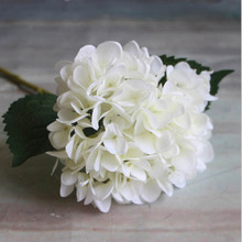 Tela de seda de flor de hortensia Artificial, suministros de plástico para boda, decoración para el hogar DIY para Festival de fiesta de cumpleaños 2024 - compra barato