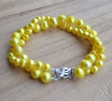 Stunning Pearl Jewelry,AA 6-9MM 100% Real Freshwater Pearl Bracelet,Natural Pearl Fashion Women's Jewelry,2 Rows Yellow Color 2024 - buy cheap