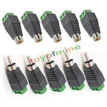 5Pairs CAT5 To Camera CCTV Video Balun RCA female+male jack AV Screw Terminal Connector, RCA MF to terminal Block 2024 - buy cheap