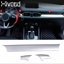 Cubierta embellecedora para salpicadero de coche, molduras de Panel ABS Fibe, diseño Interior, accesorios para Mazda CX-5 CX5 2020 2019 2024 - compra barato